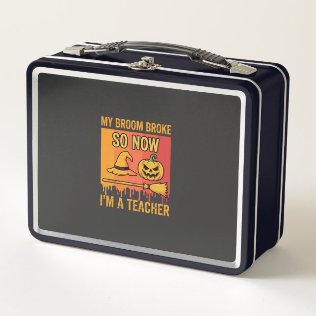 Lunch Box Drôle Halloween Professeur Mon Balai Cassa Sorcièr (Devant)