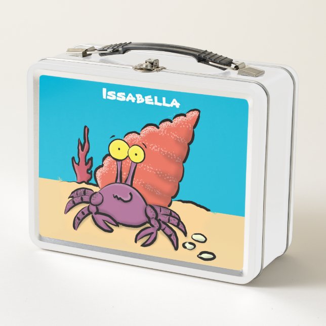 Lunch Box Drôle mignon caricature pourpre crabe ermite (Devant)