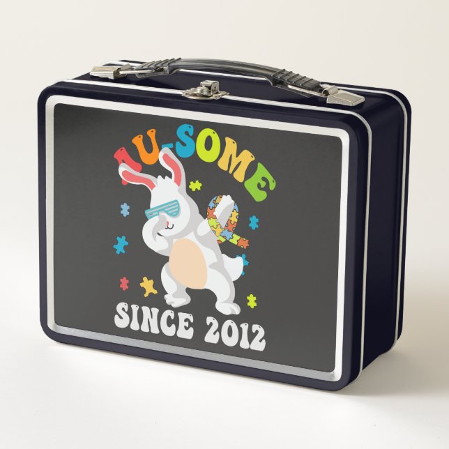 Lunch Box Drôle Pâques Dabbing Bunny Sensibilisation sur l'a (Devant)