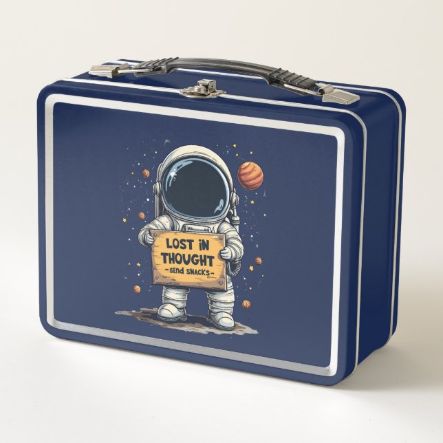 Lunch Box Drôle perdu dans la pensée astronaute l'illustrati (Devant)