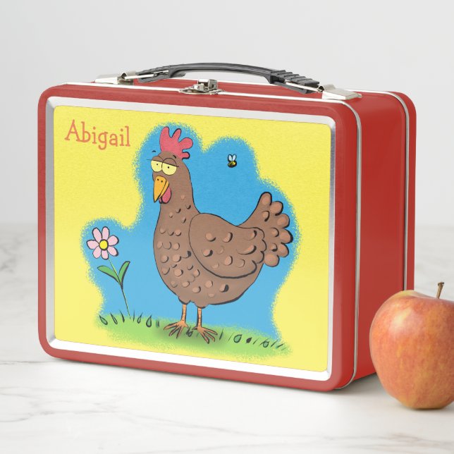 Lunch Box Drôle poulet caricature boîte à lunch (En situation)
