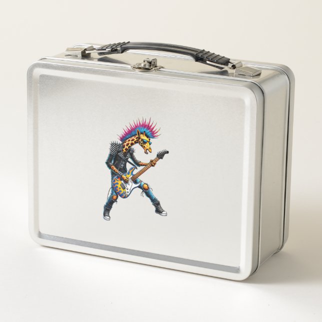 Lunch Box Drôle Punk Giraffe, Rock'n Roll Goth Giraffe, Guit (Devant)