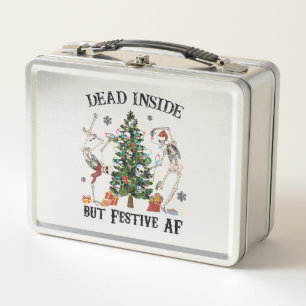 Lunch Box Drôle Skeleton de Noël - Mort à l'intérieur mais F