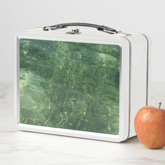 Lunch Box Eau au-dessus de l'herbe marine II (bleu et vert)  (En situation)