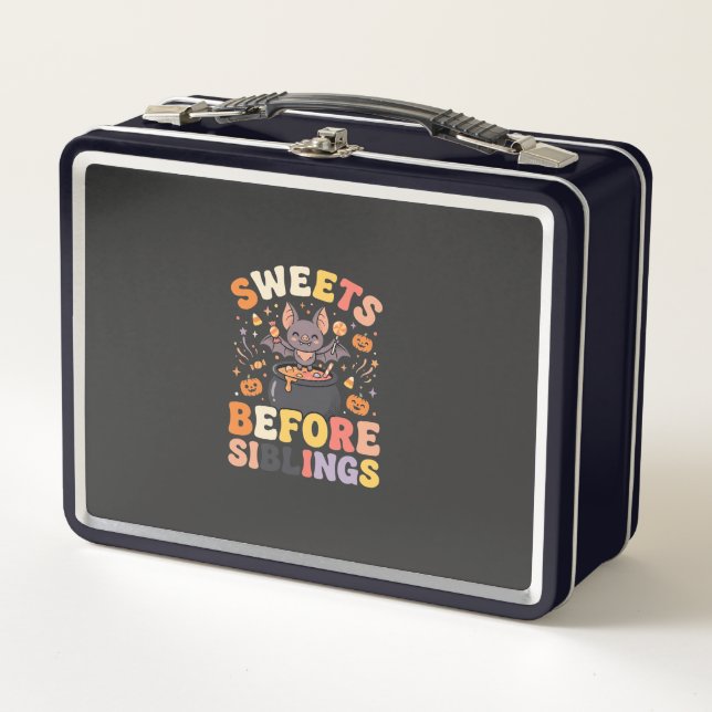 Lunch Box Échange de bonbons d'Halloween entre frères et sœu (Devant)