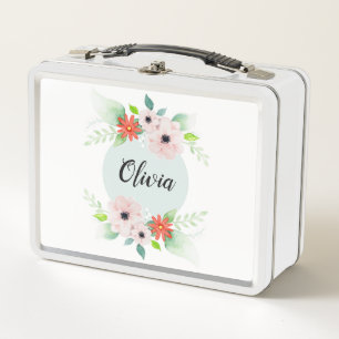 Lunch Box École des fleurs d'aquarelles florales
