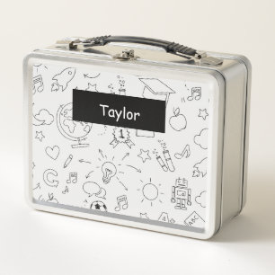 Lunch Box École élémentaire Personnalisée Blanc & Noir
