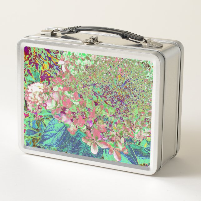 Lunch Box Élégant Corail et Chartreuse Limelight Hydrangea (Devant)