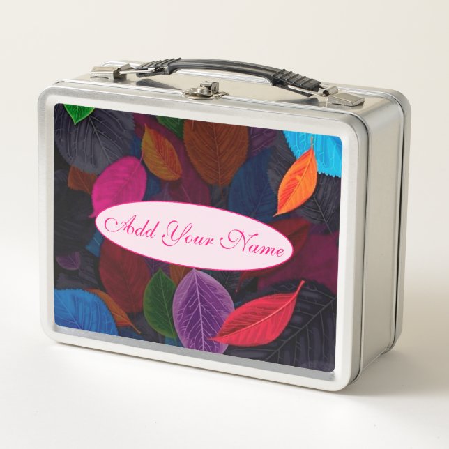 Lunch Box Élégant Floral Moderne Ajouter Votre Texte (Devant)