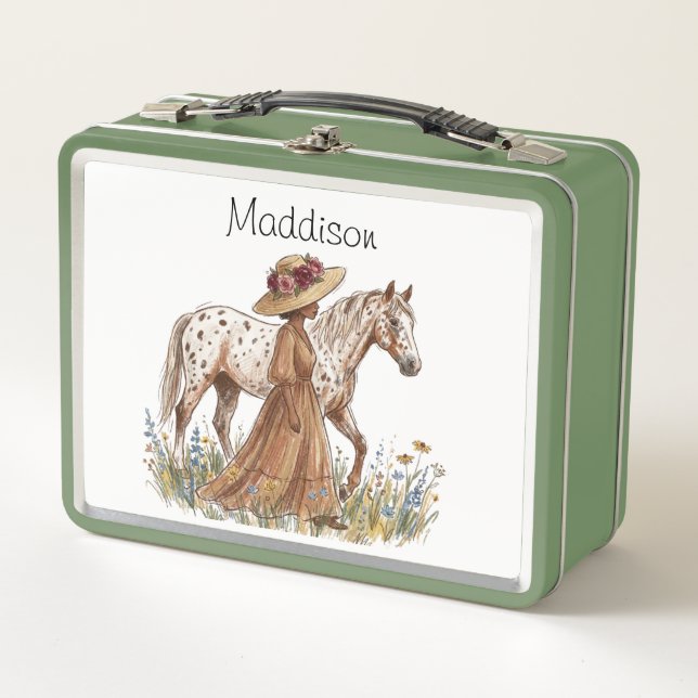 Lunch Box Elegant Horse Lover Birthday (Devant)