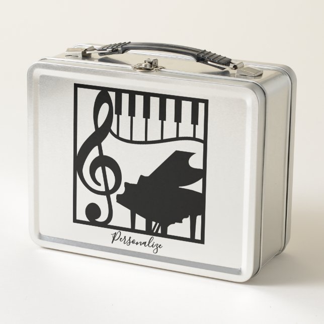 Lunch Box Elegant Music Piano Keyboard Clef Note Stylish (Devant)