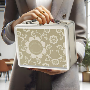 Lunch Box Elégant or Floral Ornamental Vintage