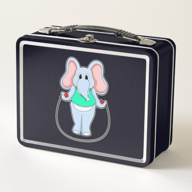 Lunch Box Eléphant à la condition physique avec corde de sau (Devant)