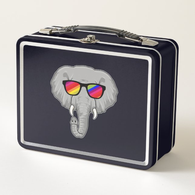 Lunch Box Eléphant avec lunettes de soleil (Devant)