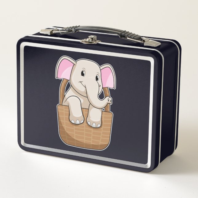 Lunch Box Eléphant avec panier (Devant)