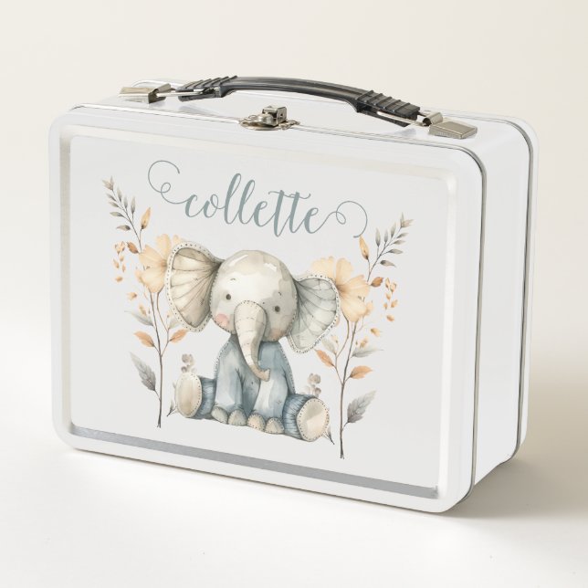 Lunch Box Eléphant bébé mignon Personnalisé (Devant)