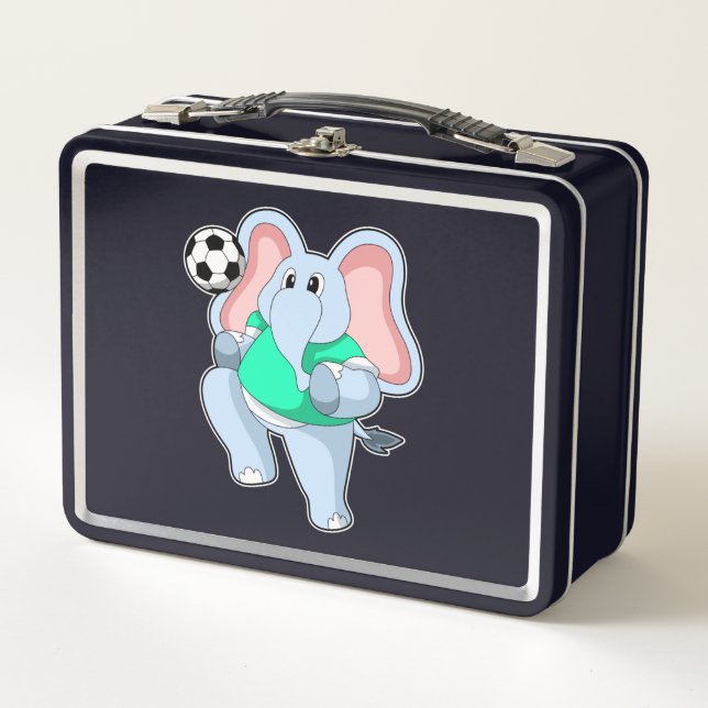Lunch Box Elephant comme joueur de football avec Soccer.PNG (Devant)