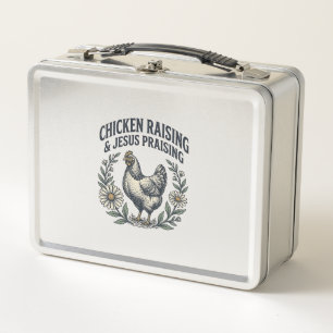 Lunch Box Élevage de poulets et louange à Jésus vintage poul