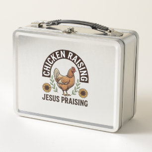 Lunch Box Élevage de poulets Jésus louant Vintage Farm Shirt