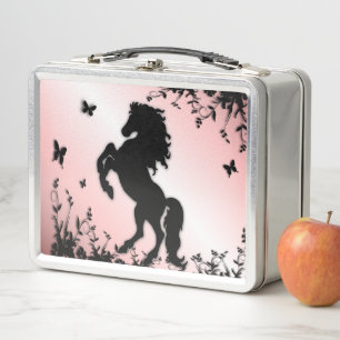 Lunch Box Élevage noir stallion rose