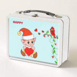 Lunch Box Elfe magique heureux mignon & petit oiseau
