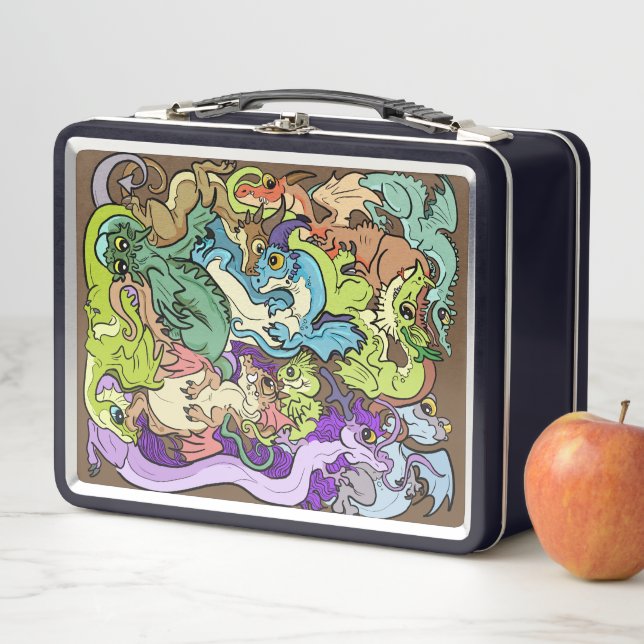 Lunch Box Emballé dans les dragons de parti (En situation)
