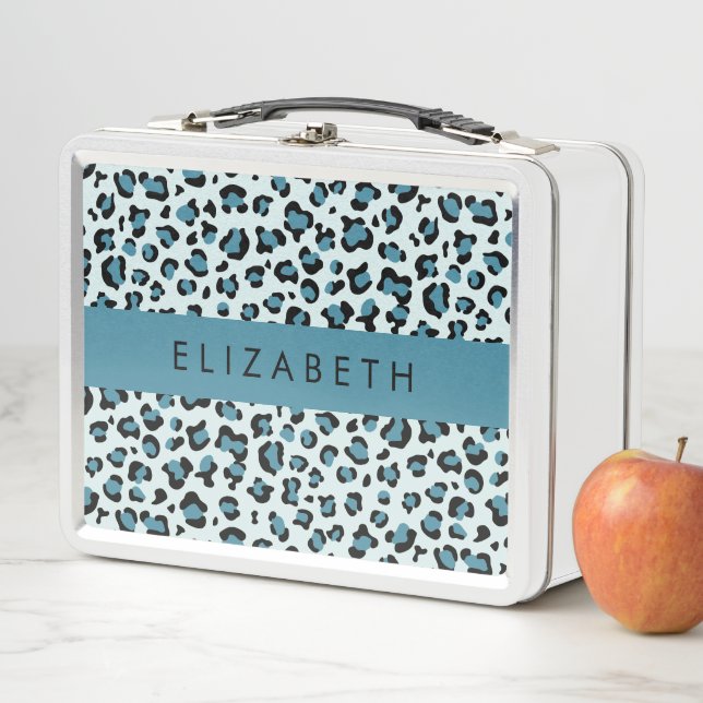 Lunch Box Empreinte de léopard, Spots, Leopard Bleu, Votre N (En situation)