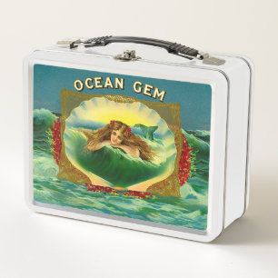 Lunch Box Empreinte étiquette cigare de sirène Ocean Gem