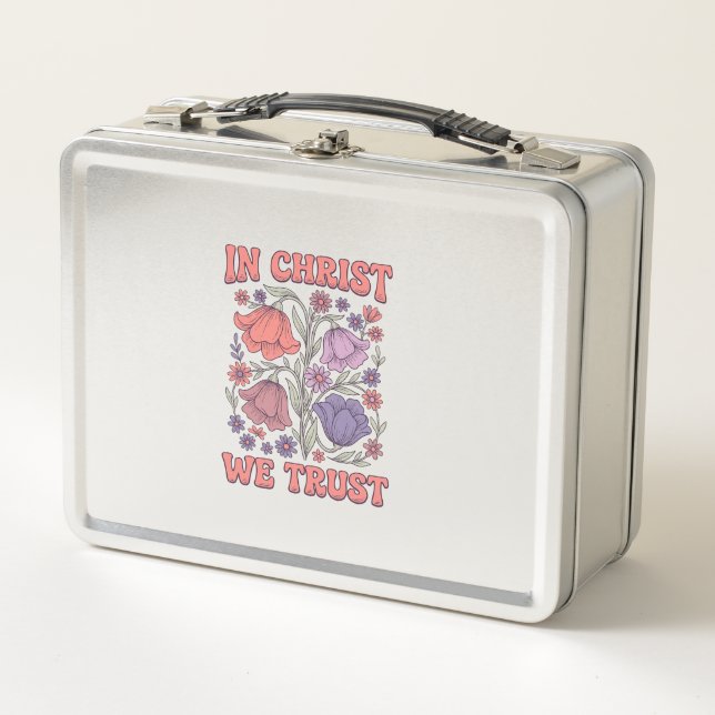 Lunch Box En Christ Nous Avons Confiance Design Vectoriel Fl (Devant)