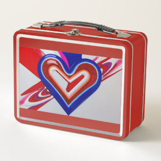 Lunch box en métal. Boîte à lunch Coeur Design