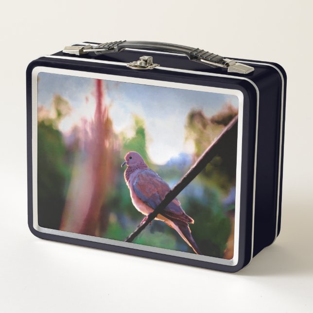 Lunch box en métal | Morning Dove | Conception cla (Devant)