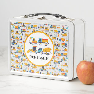 Lunch Box Enfants Construction Camions Motif Personnalisé