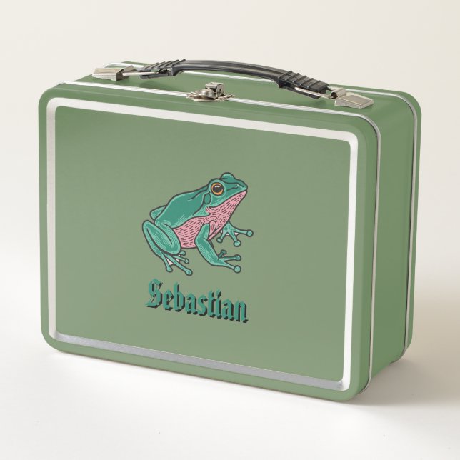 Lunch Box Enfants grenouille personnalisable  (Devant)