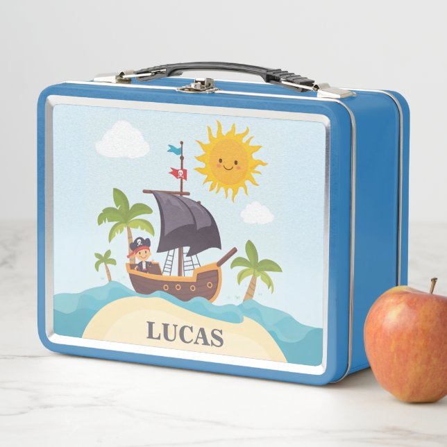 Lunch Box Enfants mignonette Pirate personnalisée (En situation)