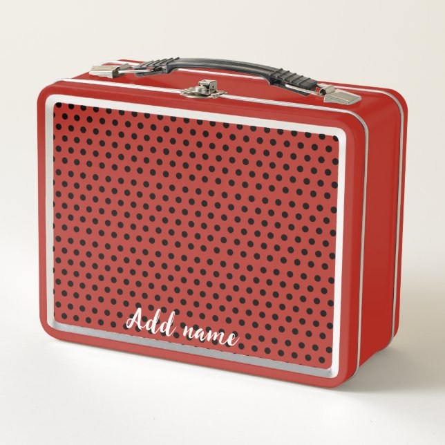 Lunch Box Enfants mignons Red Ladybug Polka dot party Motif (Devant)