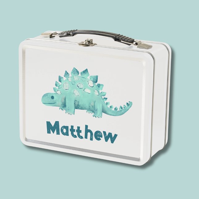 Lunch Box Enfants nommés Dinosaur Stegosaurus (Stegosaurus dinosaur lunchbox with personalized name)
