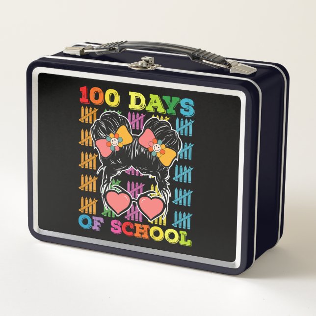 Lunch Box Enseignant Chignon Méssé 100 Jours D'école (Devant)
