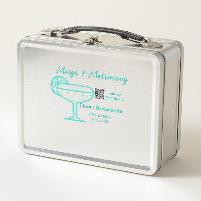 Lunch Box enterrement de vie de jeune fille Turquoise Margs  (Devant)