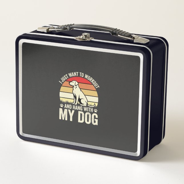 Lunch Box Entraînement avec mon chien Coucher de soleil rétr (Devant)