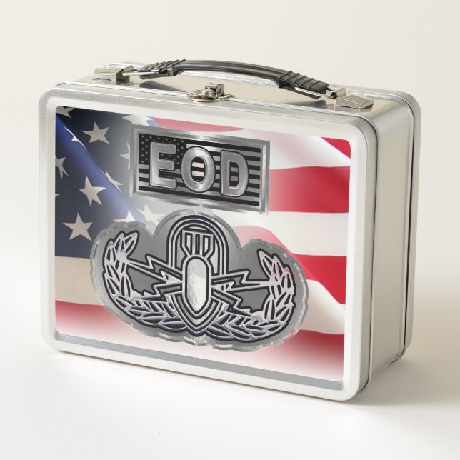 Lunch Box « EOD de base » avec drapeau américain personnalis (Devant)