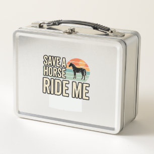 Lunch Box Épargnez un cheval, montez-moi, design de chemise