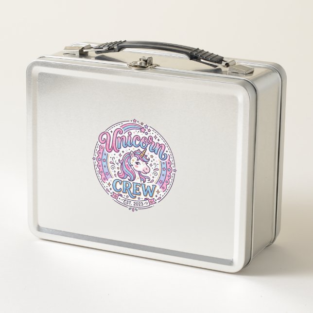 Lunch Box Équipage de licorne impression ludique à la demand (Devant)