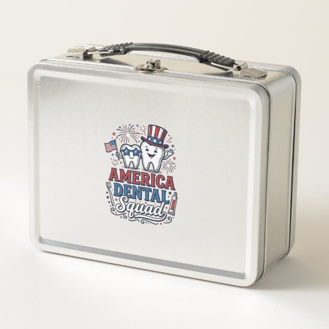 Lunch Box Équipe dentaire américaine dessin vectoriel de den (Devant)