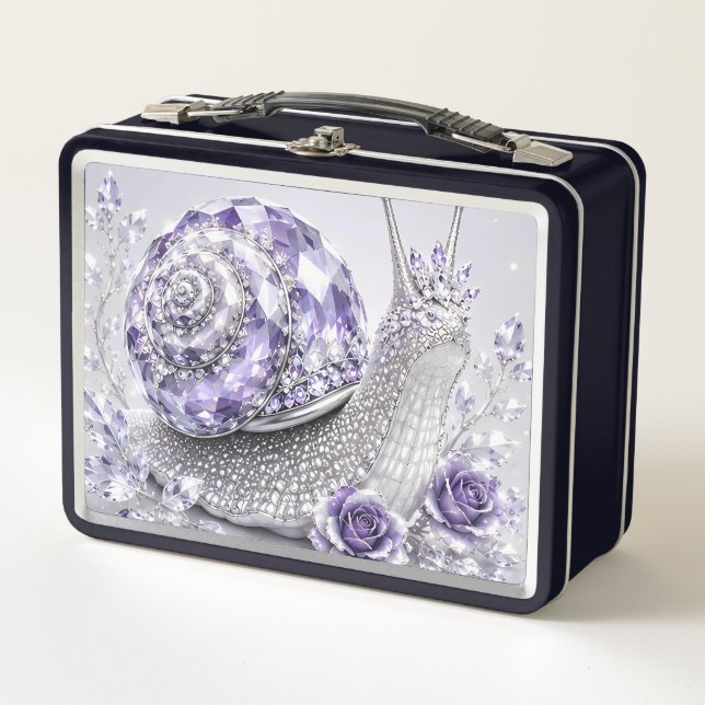 Lunch Box Escargot de cristal violet argenté (Devant)