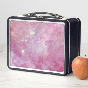 Lunch Box Espace étoilé lumière rose étoiles aquarelle Galax