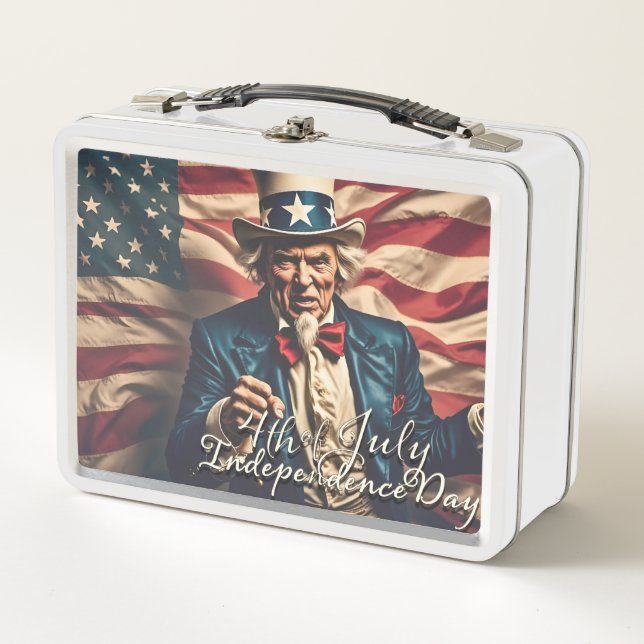 Lunch Box Esprit de liberté en rouge, blanc et bleu (Devant)