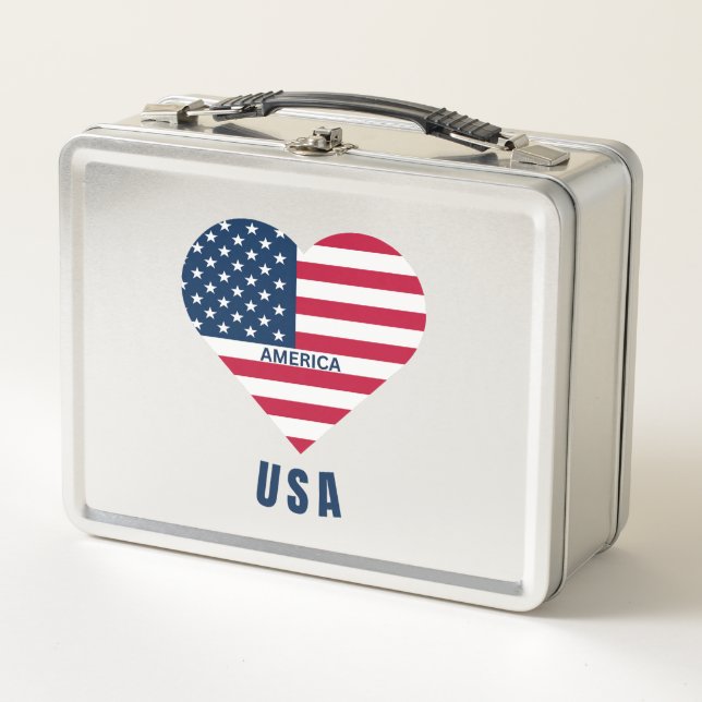 Lunch Box États-Unis Drapeau America Love (Devant)