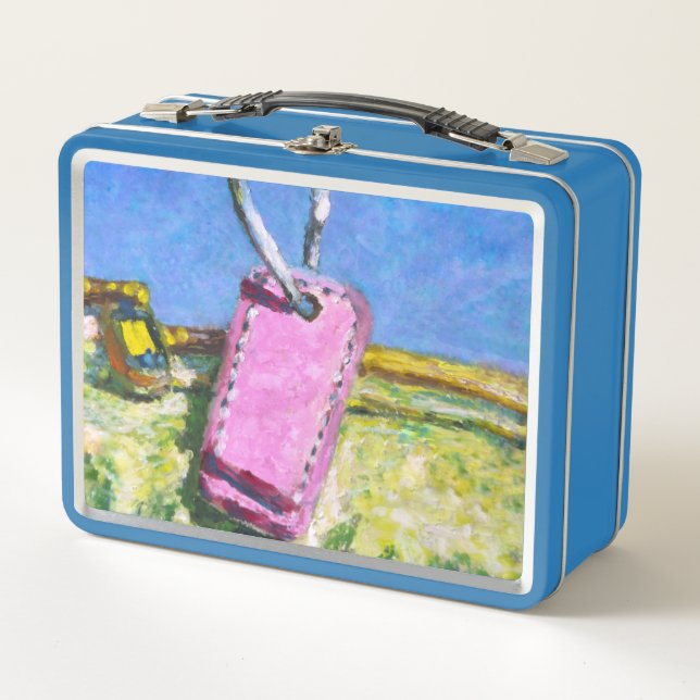 Lunch Box Étiquette Rose Paysage Moderne Expressionniste Abs (Devant)