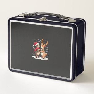 Lunch Box Fa La La Llama Xmas Lights Sloth Riding Llama Chri
