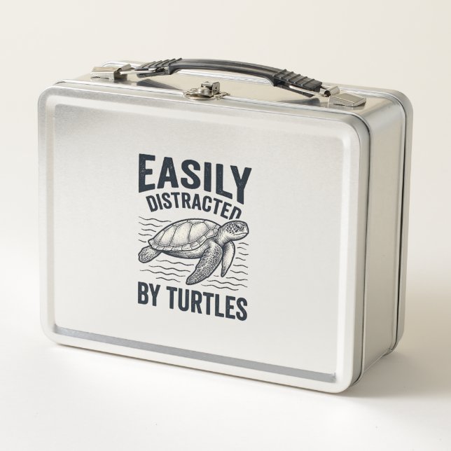 Lunch Box Facilement Distrait Par Les Tortues Design De T-Sh (Devant)